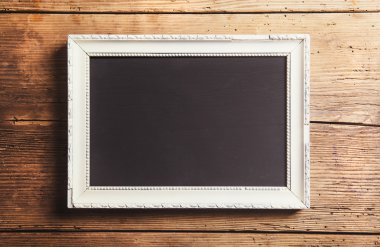 White picture frame on a floor