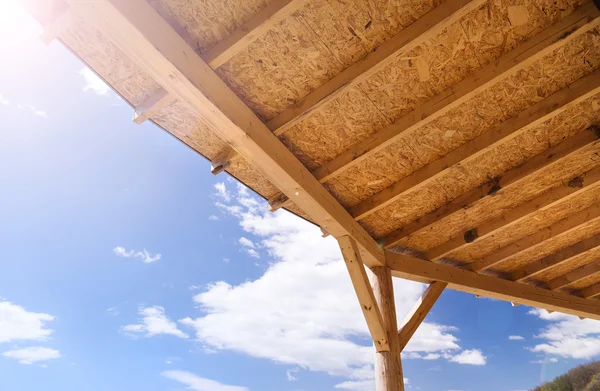 Terrace ceiling in an unfinished building area