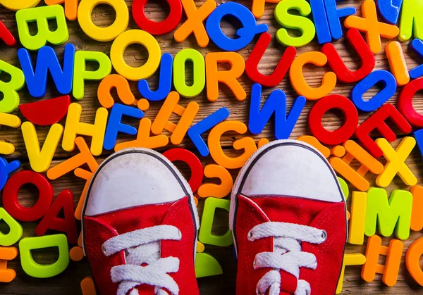 Letras plásticas coloridas — Fotografia de Stock