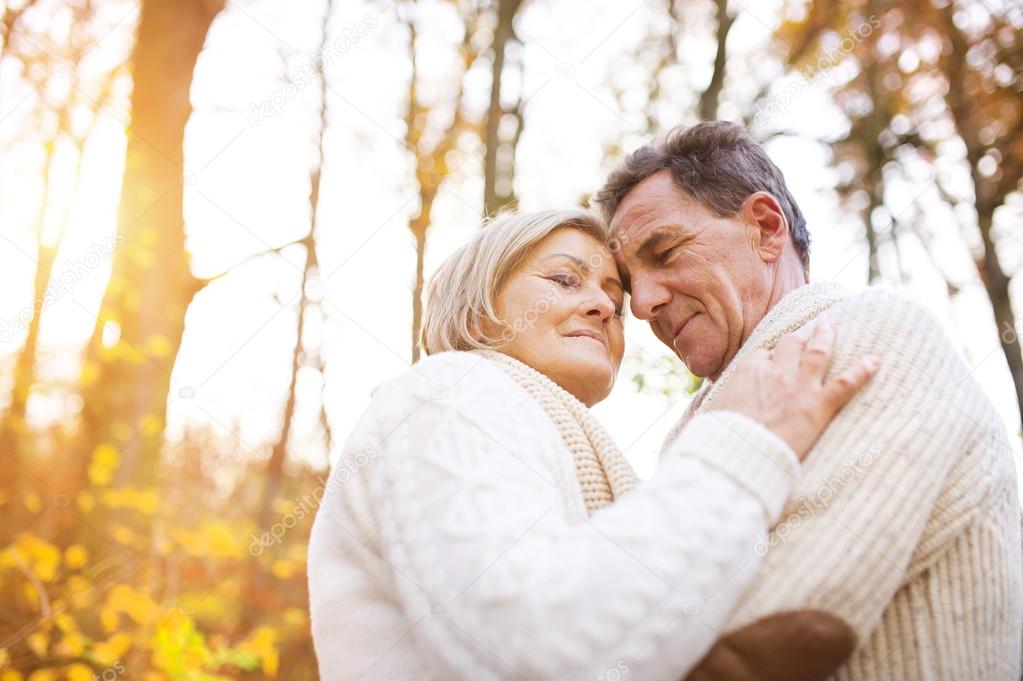 Senior couple outside