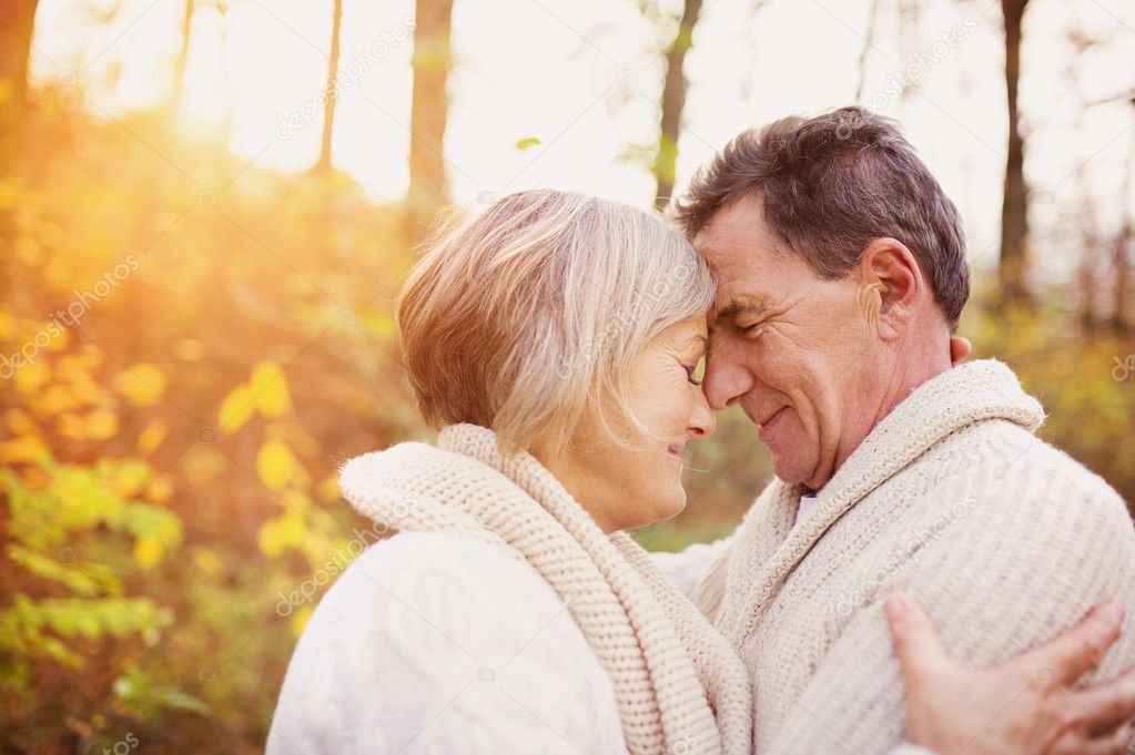 Senior couple outside