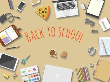 okul vektör ilüstrasyonuna geri dön