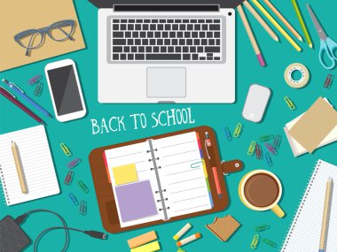 okul vektör ilüstrasyonuna geri dön