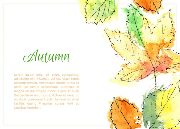 Handgezeichnete Herbstblätter — Stockvektor