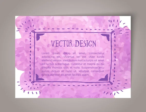 Hand dras akvarell-kortet — Stock vektor