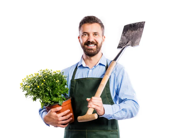 Giovane bel giardiniere — Foto Stock