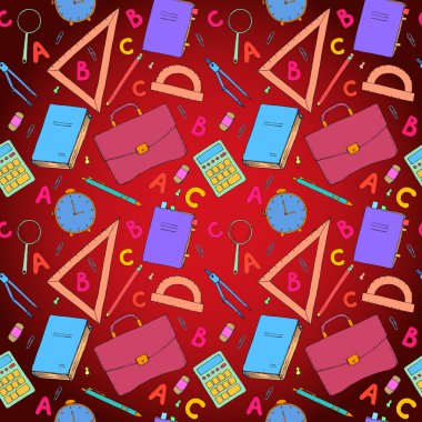 Elle çizilmiş okul sembolleri