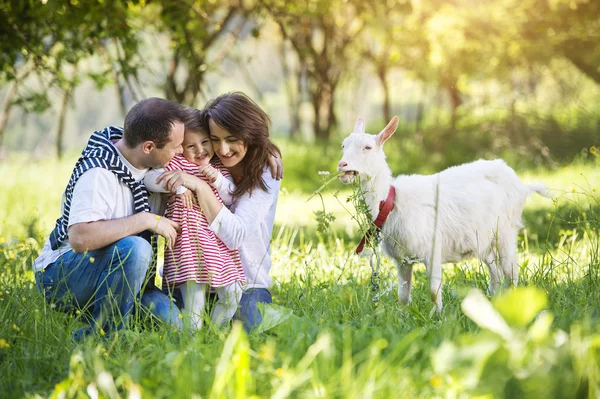 Família feliz na natureza — Fotografia de Stock