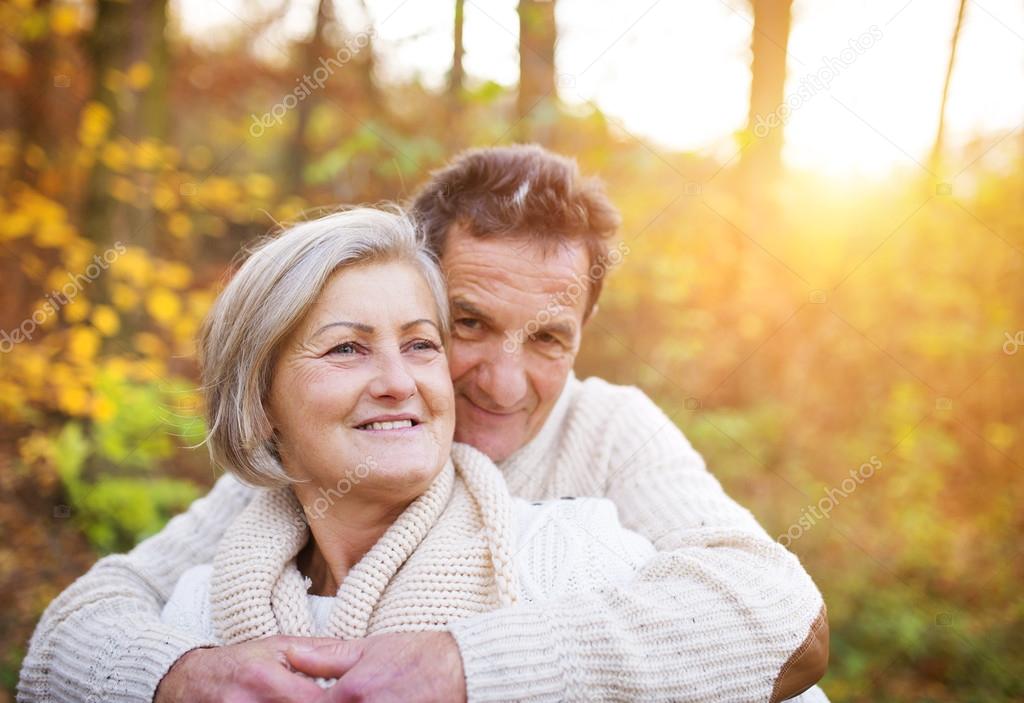 Senior couple outside