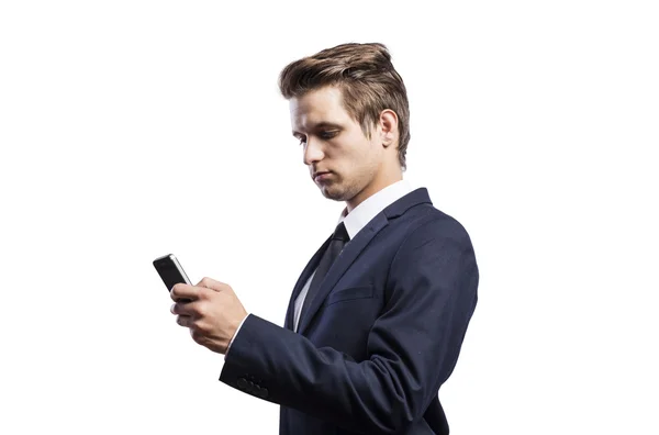 Hipster om de afaceri cu telefon inteligent — Fotografie, imagine de stoc