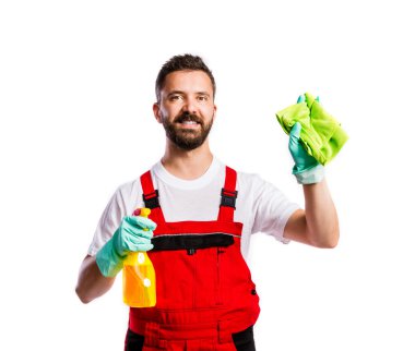 Genç yakışıklı süpürge