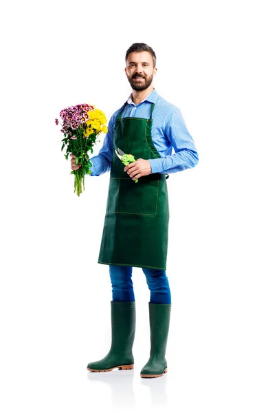 Young handsome gardener — Stock Photo, Image