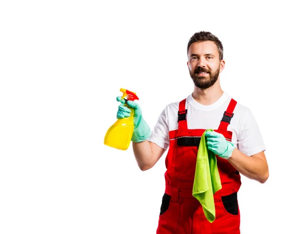 Junge hübsche Putzfrau — Stockfoto