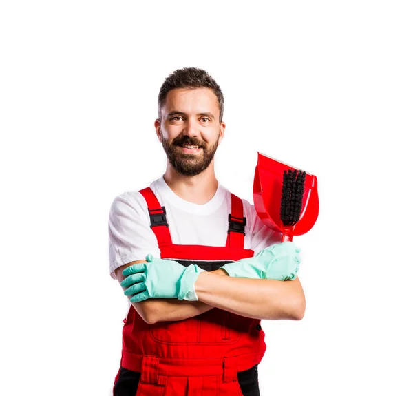 Young handsome cleaner — Stock Photo, Image