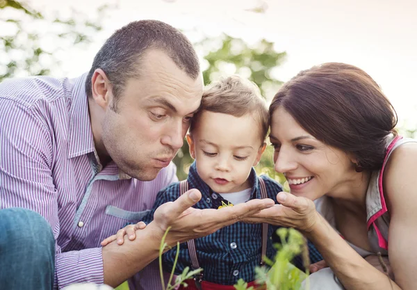 Familia joven feliz — Foto de Stock