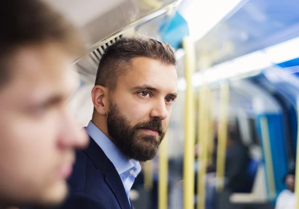 Empresário no metrô — Fotografia de Stock