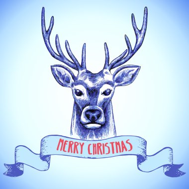 elle çizilmiş Noel kartı