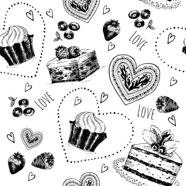 Elle çizilmiş aşk sembolleri