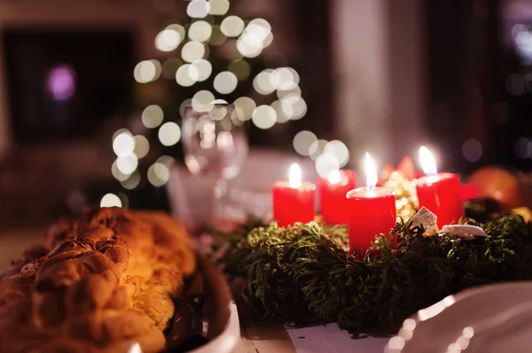 Jul måltid på ett bord — Stockfoto