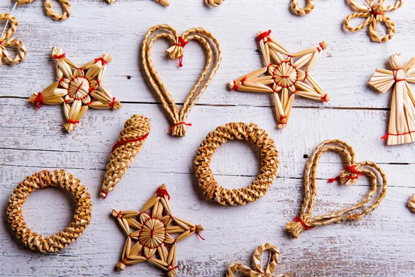 Decoración de paja de Navidad . — Foto de Stock