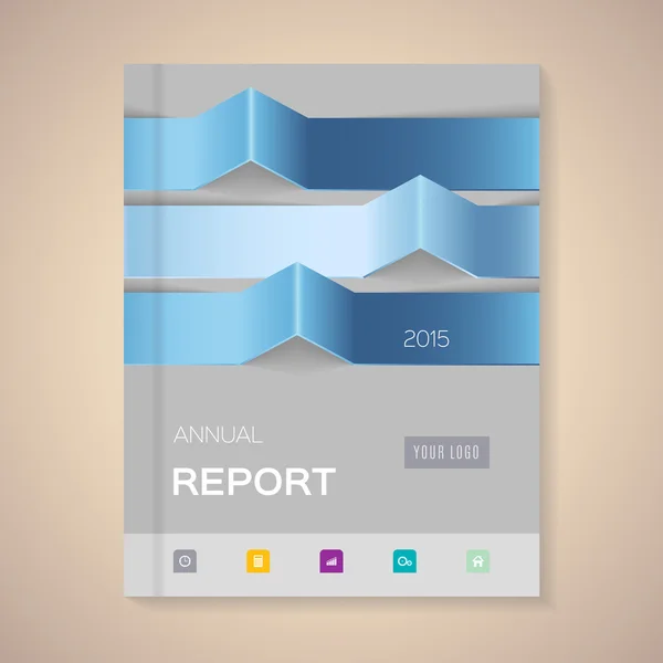 Jahresbericht Cover Vektor Illustration — Stockvektor