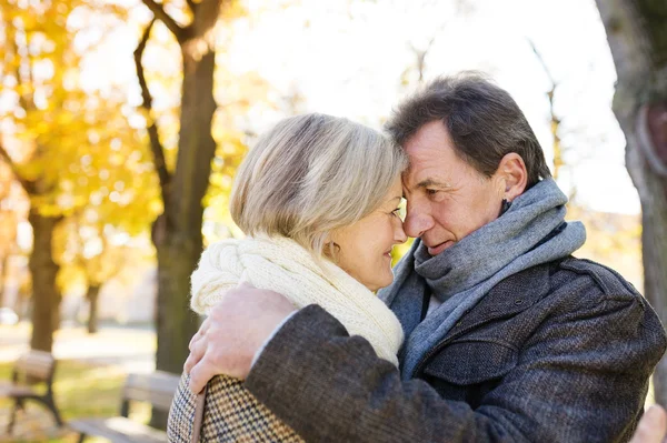 Senior couple in town — Stock Photo, Image