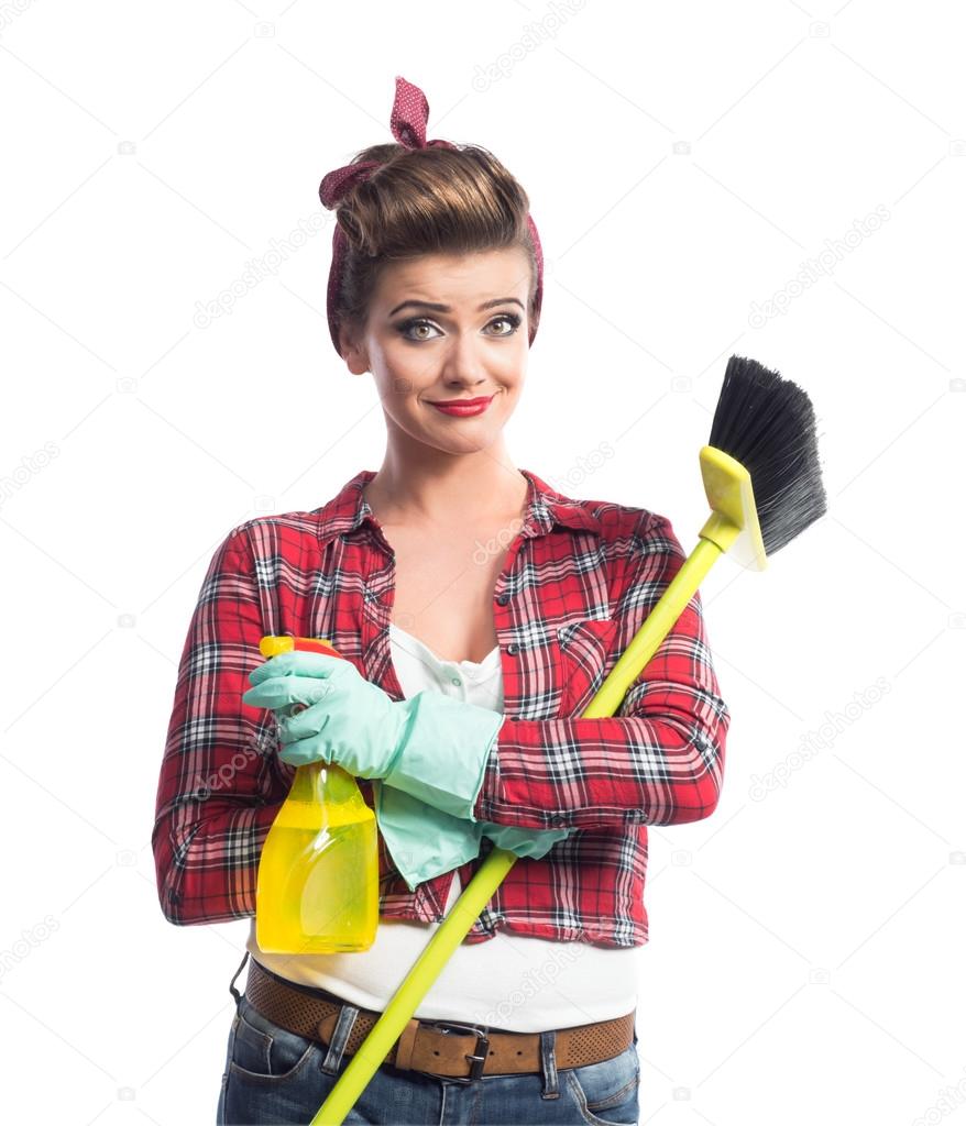 Beautiful young cleaner