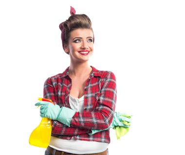 Güzel genç süpürge