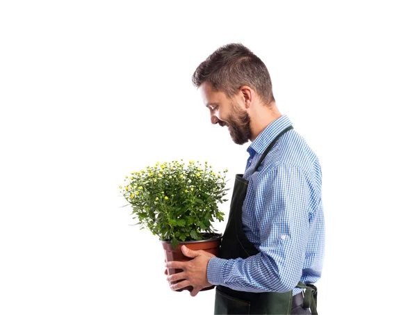 Young handsome gardener — Stock Photo, Image