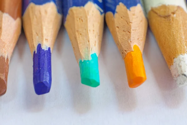 Macro photo de crayons de couleur . — Photo