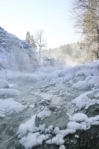 Winter mountain stream. — Stock Photo, Image