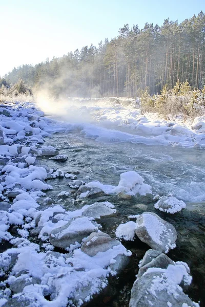 冬の渓流. — ストック写真