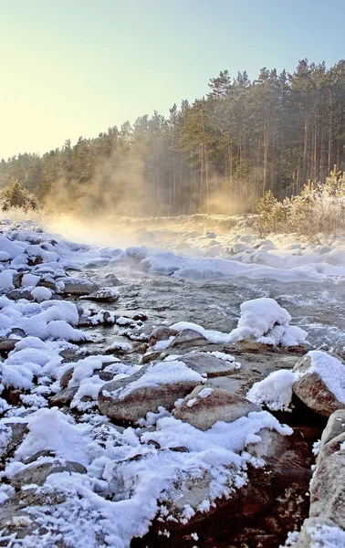 Zimní horské bystřiny. — Stock fotografie