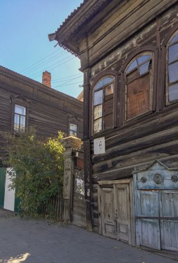 Old house in the Irkutsk city clipart