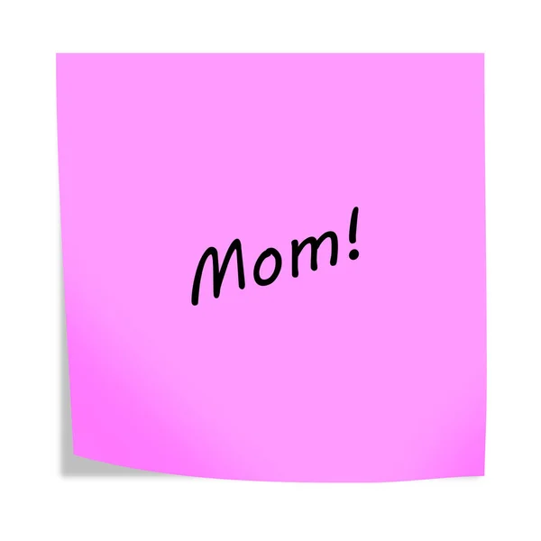 Mom post note reminder 3d illustration on white with clipping path — Stock Photo, Image