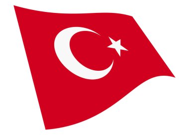 Kırpma yolu 3d illüstrasyonla beyaz üzerine izole edilmiş bayrak sallayan Türkiye