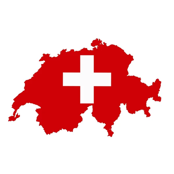 Carte de la Suisse sur fond blanc avec chemin de coupe — Photo