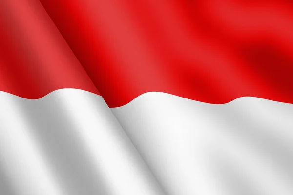 インドネシアの旗の3Dイラスト風リップルを振って — ストック写真