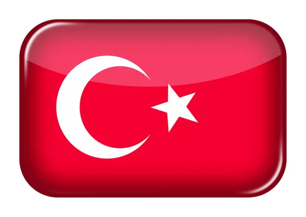 Bouton Rectangle Icône Web Turquie Avec Chemin Coupure Illustration — Photo