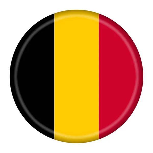 クリッピングパス付きベルギー国旗ボタン3Dイラスト — ストック写真