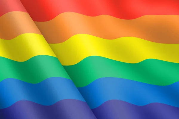 Orgullo Gay Arco Iris Bandera Ilustración Viento Ondulación —  Fotos de Stock