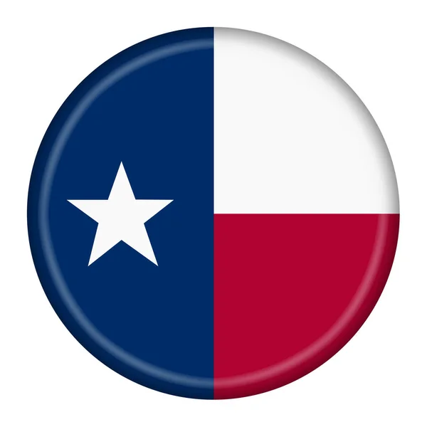 Texas bandeira botão 3d ilustração com recorte caminho — Fotografia de Stock