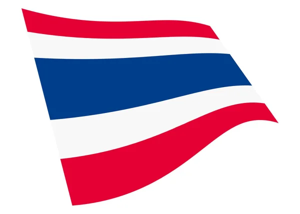 Thailand schwenkt Flagge Grafik isoliert auf weiß mit Clipping Pfad 3D-Illustration — Stockfoto