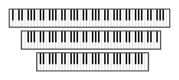 Fortepian wielkości klawiatury 3d ilustracji. 88, 61 i 76 klawiszy. — Zdjęcie stockowe