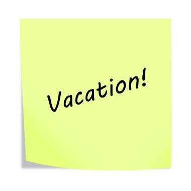 Tatil 3d illüstrasyon notu kırpma yolu ile beyaz üzerine hatırlatıcı