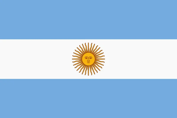 Argentina Bandeira fundo ilustração azul branco listras amarelo sol de maio — Fotografia de Stock