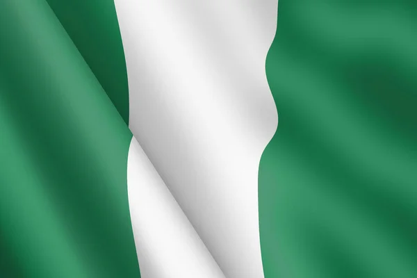 Nigeria schwenkt Flagge 3d Illustration Windwellen — Stockfoto
