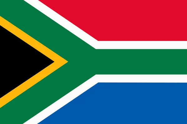 南非共和国国旗背景图为红色、白色、绿色、黑色、蓝色 — 图库照片