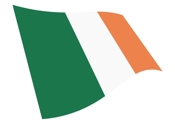 Irlanda ondeando bandera 3d ilustración aislada en blanco con ruta de recorte —  Fotos de Stock