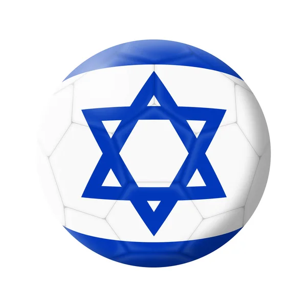 イスラエルサッカーボールのサッカーの3Dイラストクリッピングパスと白に隔離 — ストック写真